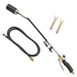 ATPEAM Propane Torch Weed Burner Kit | High Output 500,000 BTU, Heavy Duty Weed Torch Wand With Turbo Trigger Push Button Igniterand 9.8 Ft Hose For Ice Snow Melter, Roofing, Roads