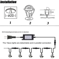 LED Deck Light Kits12V Low Voltage Waterproof IP65 Recessed LED Landscape Lighting With Transformer, Adapt For Outdoor… -Garden Supply Store 41X1i5E5F2L