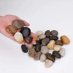 Garden Stones Pebbles Natural Polished River Rock Great For Outdoor Or Indoor Decor Vase Fillers Fish Tank Landscaping… -Garden Supply Store 41XU5exI2iL
