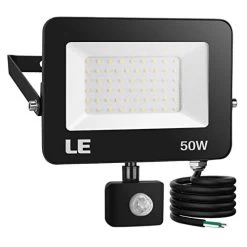 LE LED Flood Light With Motion Sensor, Super Bright 5000lm 50W Waterproof Motion Sensor Outdoor Light, 350W HPS Lamp…