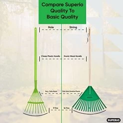 Kids Garden Rake With Hardwood Handle – Durable Plastic Green Head To Sweep Leaves In Lawn And Tidying Up The Garden… 12 Kids Garden Rake With Hardwood Handle – Durable Plastic Green Head To Sweep Leaves In Lawn And Tidying Up The Garden… -Garden Supply Store 41YWpij5uL