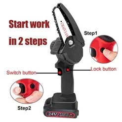 Mini Cordless Chainsaw,4 Inch 24V Electric Chain Saw With Brushless Motor,Hand-held Protable Mini Chain Saw,Rechargeable… -Garden Supply Store 41ZU65PnZ5L