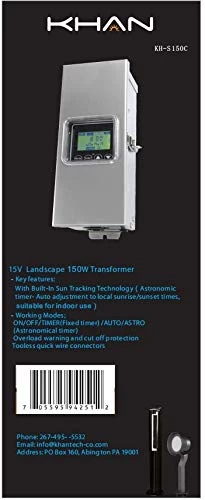 Khan Tech Stainless Steel Landscape 150w 15VAC Low-Voltage Transformer 5 Khan Tech Stainless Steel Landscape 150w 15VAC Low-Voltage Transformer - Image 5
