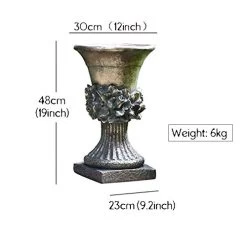 Roman Cast Stone Ornate Rose Decor High Urn Planter Flower Plant Pot Vase Garden Deco Greek Figurine -Garden Supply Store 41aCcN1pHKL