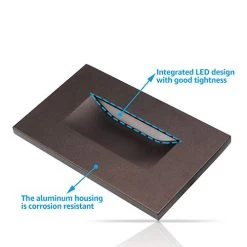 LEONLITE Classic Series 120V LED Step Lights, Dimmable 3.5W Indoor Outdoor Stair Light, 110lm, ETL Listed, Vertical… 12 LEONLITE Classic Series 120V LED Step Lights, Dimmable 3.5W Indoor Outdoor Stair Light, 110lm, ETL Listed, Vertical… -Garden Supply Store 41b2SmgVtRL