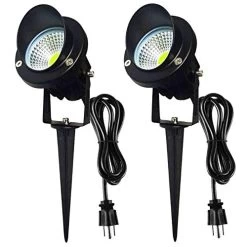 WeLead 7W Spotlight Bright Landscape Light With Canada Plug Garden Light With Metal Spike COB LED Security Lighting…