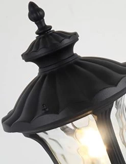 GYDZ Outdoor Pillar Lights, Outdoor Post Light With Pier Mount Adapter, Vintage Post Lamp In Matte Black Finish With… -Garden Supply Store 41bhzD7BXyL