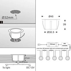 QACA Smart LED Deck Lights Kit WiFi Controlled Color Changeable, Φ1.38“ Outdoor IP67 Waterproof Low Voltage Step Lights… 13 QACA Smart LED Deck Lights Kit WiFi Controlled Color Changeable, Φ1.38“ Outdoor IP67 Waterproof Low Voltage Step Lights… -Garden Supply Store 41cf8QuUn2BL