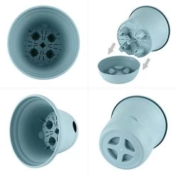 T4U Self Watering Planter Pot Round Blue 9.5 Inch Set Of 4, Plastic Plant Pot With Water Storage Base Indoor Outdoor… 12 T4U Self Watering Planter Pot Round Blue 9.5 Inch Set Of 4, Plastic Plant Pot With Water Storage Base Indoor Outdoor… -Garden Supply Store 41d5t7JSVQL