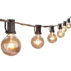 Outdoor String Lights 25 Feet G40 Globe Patio Lights With 27 Edison Glass Bulbs(2 Spare), Waterproof Connectable Hanging…