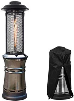 Commercial Patio Heater Large Outdoor Gas Heater, Easy To Move Wheels, Including Rain Cover
