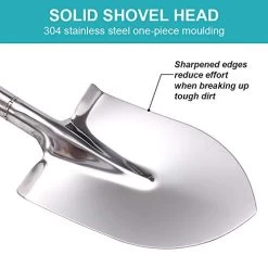 31.5 Inch Flat Head Garden Shovel, D Handle Square Flat Spade Shovel For Gardening, All Stainless Steel Made -Garden Supply Store 41e784BcE L