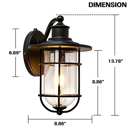 Outdoor Wall Light Fixture With Dusk To Dawn Photocell, Anti-Rust Waterproof Wall Lamp, Matte Black Wall Sconce With… 6 Outdoor Wall Light Fixture With Dusk To Dawn Photocell, Anti-Rust Waterproof Wall Lamp, Matte Black Wall Sconce With… - Image 6