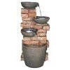 Water Fountain With LED Light – Nearly 3 Foot Tall Stacked Bricks Cascading Water Pots Garden Decor Fountain – Outdoor…