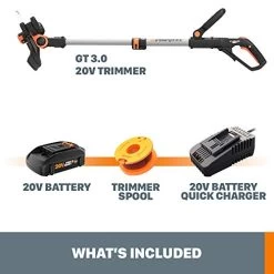 WORX WG163.8 GT 3.0 20V PowerShare 12″ Cordless String Trimmer & Edger, 12in, 1 Battery And Quick Charger Included -Garden Supply Store 41fdfsroM L