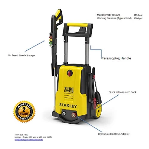 Stanley SHP2150 2150 Psi Electric Pressure Washer With Spray Gun, Wand, Hose, Nozzles & High Pressure Foam Cannon… 2 Stanley SHP2150 2150 Psi Electric Pressure Washer With Spray Gun, Wand, Hose, Nozzles & High Pressure Foam Cannon… - Image 2