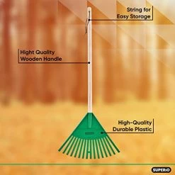 Kids Garden Rake With Hardwood Handle – Durable Plastic Green Head To Sweep Leaves In Lawn And Tidying Up The Garden… 11 Kids Garden Rake With Hardwood Handle – Durable Plastic Green Head To Sweep Leaves In Lawn And Tidying Up The Garden… -Garden Supply Store 41g5P934cTL