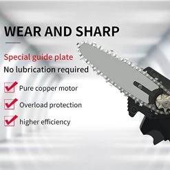 F.EASY.D Mini Chainsaw 4-Inch Cordless Electric Protable Chainsaw With Brushless Motor, One-Hand 0.7kg Lightweight… 11 F.EASY.D Mini Chainsaw 4-Inch Cordless Electric Protable Chainsaw With Brushless Motor, One-Hand 0.7kg Lightweight… -Garden Supply Store 41gN10Ir3iL
