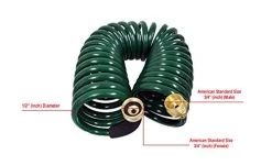 Instapark GHN-06-25 Heavy-Duty EVA Recoil Garden Hose 25ft With 7-Pattern Spray Nozzle, Green, 25 Foot -Garden Supply Store 41gNNm9RhvL