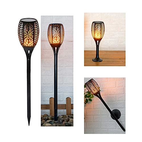 BIGTREE 4pk Solar Light Pathway Outdoor Tiki Torch Stake Walkway LED Flickering Flame 5 BIGTREE 4pk Solar Light Pathway Outdoor Tiki Torch Stake Walkway LED Flickering Flame - Image 5