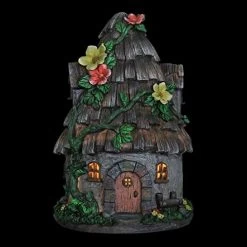 Exhart Twigs Roof Fairy House Outdoor Decor – Fairy Cottage Resin Statue With Solar Garden Lights, Miniature Fairy Hut… -Garden Supply Store 41hfwTPw60L
