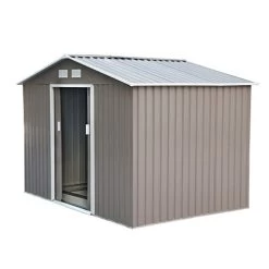 Outsunny 9.1’x 6.4′ X 6.3′ Garden Storage Shed W/Steel Floor Foundation Outdoor Patio Yard Metal Tool Storage House W…