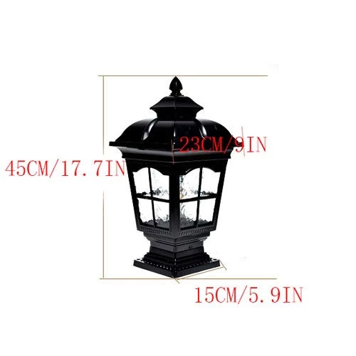 WFZRXFC European Home Landscape Pillar Light Exterior Lantern Outdoor Post Light, Matt Black Pillar Lamp Fixtures With… 7 WFZRXFC European Home Landscape Pillar Light Exterior Lantern Outdoor Post Light, Matt Black Pillar Lamp Fixtures With… - Image 7