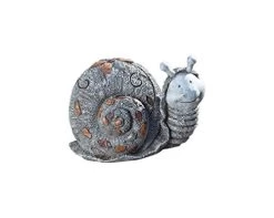 Greywash Smiling Pebble Snail 6 X 5 Resin Decorative Outdoor Garden Statue