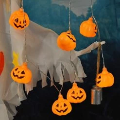 LUMINATERY Jack O’ Lantern Halloween Pumpkin Lantern String Lights, 30LED 8 Lighting Modes, Remote Control, Battery… -Garden Supply Store 41iYB12Bwf1L