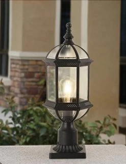 GYDZ Exterior Lamp Post Light Fixtures,Outdoor Post Lanterns With Pier Mount Adapter, Modern Post Light Pole Lantern… -Garden Supply Store 41ig8ZyqkyL