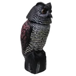 Generic Plastic Owl Decoy Bird Scarer – Wind Activated Spinning Head + 3pcs Scerws