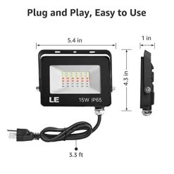 LE RGB Flood Lights 2-Pack, Color Changing LED Flood Lights With Remote Control, Waterproof And Dimmable Outdoor Lights… -Garden Supply Store 41izuZU332BL