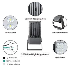 STASUN LED Stadium Light, 250W 37500LM, IP66 Waterproof Outdoor Flood Light, 6000K Daylight White, 5 Years Warranty… -Garden Supply Store 41jYJstRVwL