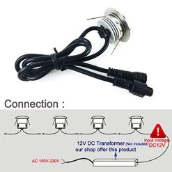 CNBRIGHTER LED Deck Light,1W 12V DC,Small Outdoor Step Stairs Lighting,Waterproof Stainless Steel Aluminum,Recessed… -Garden Supply Store 41k8y3SlArL