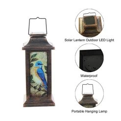 TZSSP Decorative Lantern Hanging Solar Lantern Waterproof Portable Lamp Outdoor Garden Decorative LED Light, Blue Bird… 11 TZSSP Decorative Lantern Hanging Solar Lantern Waterproof Portable Lamp Outdoor Garden Decorative LED Light, Blue Bird… -Garden Supply Store 41l1canxD6L