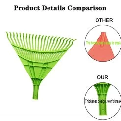 Grass Rake For Gardening,Adjustable Steel Handle Garden Lawn Rake 22 Tooth,Garden Leaf Rake For Tall People,Highly… -Garden Supply Store 41lMruh9dL