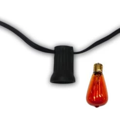 String Light Company Edison Vintage 48-Ft String Lights With 24 Sockets And 24 Amber Nostalgic Edison Bulbs, 18 Gauge…