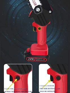 Mini Chainsaw 4-Inch Cordless Power Chain Saws With Rechargeable Battery Pruning Shears Chainsaw For Courtyard Tree… -Garden Supply Store 41mEUz yNbL