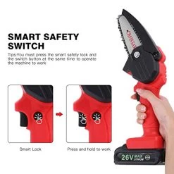 Mini Cordless ChainSaw With 2 Battery, Seesii 4-Inch Cordless Electric Pruning Chain Saw, One-Handed Portable Battery… -Garden Supply Store 41mGYMLIcvL