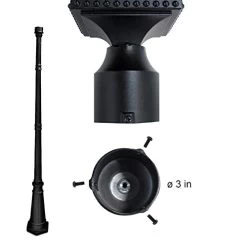 Gama Sonic Black Solar Outdoor Post Light, Pagoda Bulb, 1-Light With 3 Mounting Options, Cast Aluminum, 3-inch Fitter… -Garden Supply Store 41mLHvKj5fL