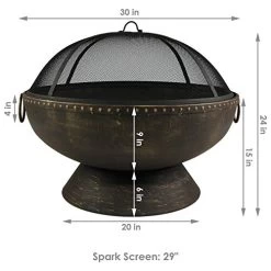 Sunnydaze Large Outdoor Fire Pit Bowl – 30-Inch Round Wood-Burning Patio & Backyard Fire Pit For Outside With Spark… -Garden Supply Store 41mTIB6rkML