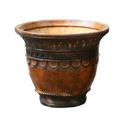 Low Urn Planter Flower Plant Pot Vase Garden Roman Cast Stone Ornate Decors Garden Vintage Flower Vase,31cm