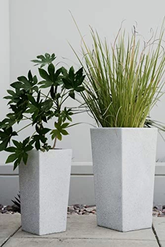 Canary Products PL2915GR Xbrand Modern Nested Grey Square Flower Pot Planter, 29 Inch & 24 Inch Tall 6 Canary Products PL2915GR Xbrand Modern Nested Grey Square Flower Pot Planter, 29 Inch & 24 Inch Tall - Image 6