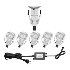 QACA LED Deck Lights 0.7″ Tiny Deck Driveway Light Dock Path Step Road Light Outdoor And Indoor Decoration Security Lighting (Blue, 1pcs)