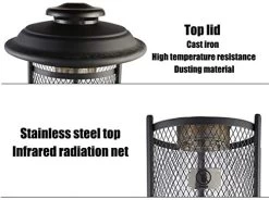 Commercial Patio Heater Large Outdoor Gas Heater, Easy To Move Wheels, Including Rain Cover -Garden Supply Store 41nuV4CWfXL