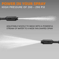 Ivation Cordless Portable Power Washer 290 PSI Pressure Cleaner, 2500mAh Battery Powered Sprayer Gun With 16.4’ Water… -Garden Supply Store 41o4Vwh8N2L