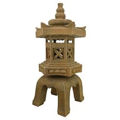 Design Toscano Sacred Pagoda Lantern Asian Decor Garden Statue, 69 Cm, Polyresin With LED Light, Aged Stone -Garden Supply Store 41o9AqUt 6L