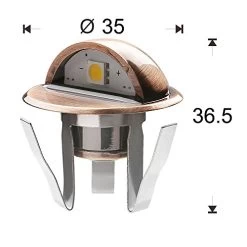 1x QACA LED Stair Light Low Voltage Waterproof IP65 Outdoor Φ1.38″ Wood Recessed Blue LED Deck Lighting Yard Garden Patio Step Landscape Pathway Decor Lamp, Bronze (Blue) -Garden Supply Store 41pMReWz3eL