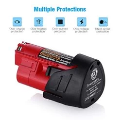Powerextra 2 Pack 12V 3000mAh Lithium-ion Replacement M12 Battery For Milwaukee 12-Volt 48-11-2411 Cordless Tools 10 Powerextra 2 Pack 12V 3000mAh Lithium-ion Replacement M12 Battery For Milwaukee 12-Volt 48-11-2411 Cordless Tools -Garden Supply Store 41qzjj8ubQL
