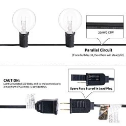 Brightown Outdoor String Lights 25FT G40 Globe Patio Lights With 26 Edison Glass Bulbs (1 Spare), Waterproof Connectable… 9 Brightown Outdoor String Lights 25FT G40 Globe Patio Lights With 26 Edison Glass Bulbs (1 Spare), Waterproof Connectable… -Garden Supply Store 41rRStEuctL 1